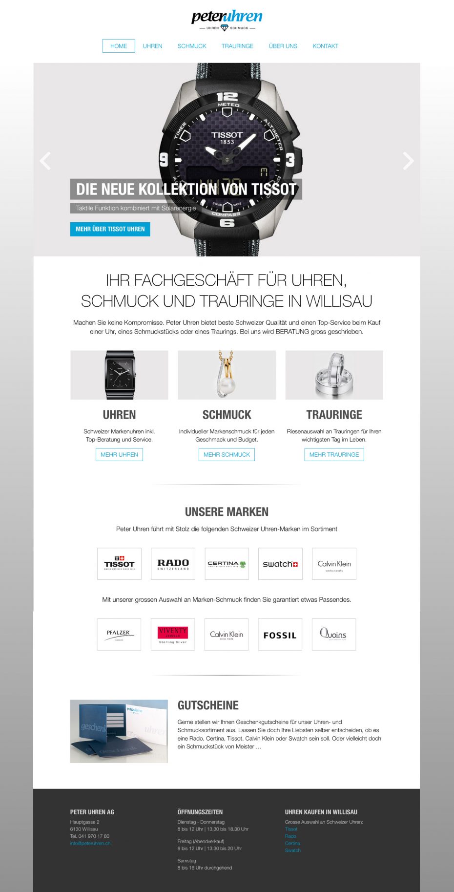 Peter Uhren Willisau Website Design